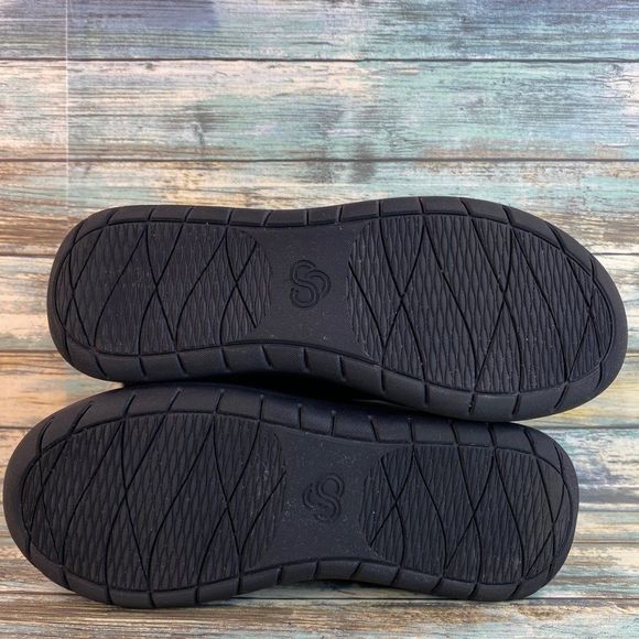 Clarks Cloudsteppers Womens Black Ankle Booties Size 5.5M Faux Fur Trim Pull On - Picture 7 of 12